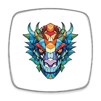Drache Buntes Aquarell Tier Haustier Illustration - Viereckiger Kühlschrankmagnet - Weiß - Vorne