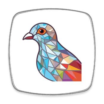 Taube buntes Aquarell Tier Haustier Illustration - Viereckiger Kühlschrankmagnet - Weiß - Vorne