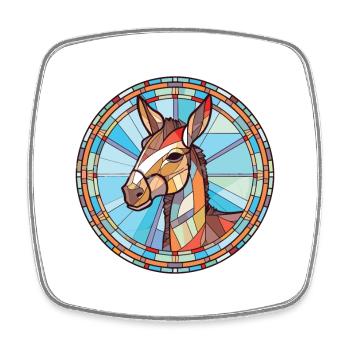 Âne aquarelle colorée Animal animal animal Illustration - Magnet carré - blanc - Devant