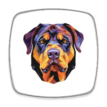 Rottweiler Chien Aquarelle Colorée Animal Cartoon - Magnet carré - blanc - Devant