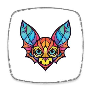 Fledermaus buntes Aquarell Tier Haustier Illustration - Viereckiger Kühlschrankmagnet - Weiß - Vorne
