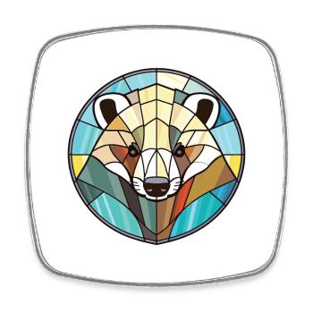 Dachs buntes Aquarell Tier Haustier Illustration - Viereckiger Kühlschrankmagnet - Weiß - Vorne