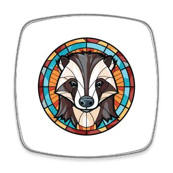 Dachs buntes Aquarell Tier Haustier Illustration - Viereckiger Kühlschrankmagnet - Weiß - Vorne