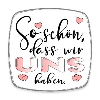 LIEBESBEZIEHUNG SPRÜCHE - PAARE GESCHENKE - Viereckiger Kühlschrankmagnet - Weiß - Vorne
