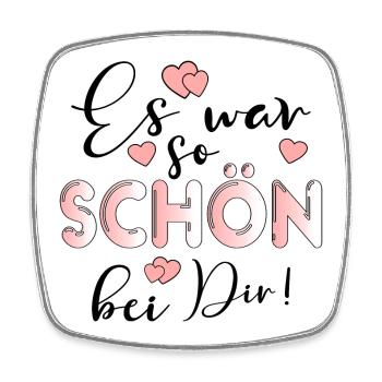 SO SCHÖN BEI DIR BESUCH - GAST GESCHENKE - Viereckiger Kühlschrankmagnet - Weiß - Vorne