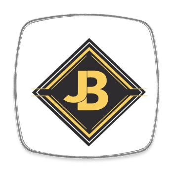 JB - Square fridge magnet - white - Front