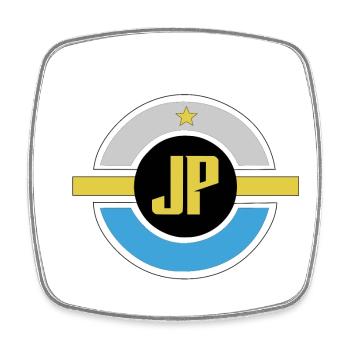 J-P - Viereckiger Kühlschrankmagnet - Weiß - Vorne
