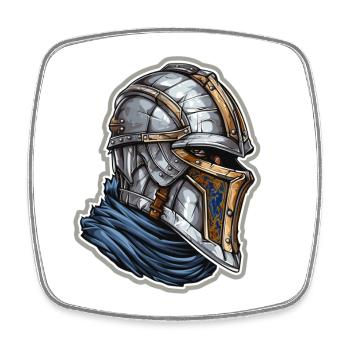 Portrait fantastique de Ritter – Dessin de chevalier de dessin animé - Magnet carré - blanc - Devant