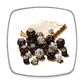 W20 Mit Rollenspielbogen Fantasy RPG Shirt - Viereckiger Kühlschrankmagnet - Weiß - Vorne
