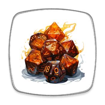 W20 Feuer Und Eis Fantasy RPG Shirt - Viereckiger Kühlschrankmagnet - Weiß - Vorne