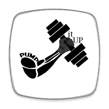 Power fist with dumbbells - Square fridge magnet - white - Front