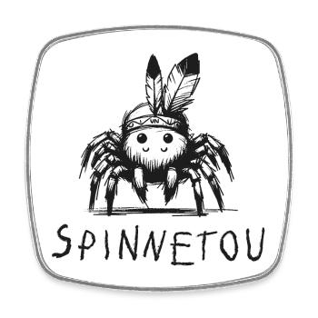 spinnetou wortspiel spinne lustig winnetou - Viereckiger Kühlschrankmagnet - Weiß - Vorne
