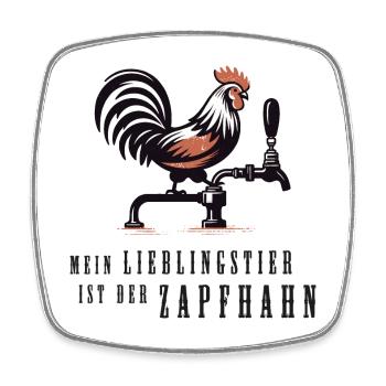 mein lieblingstier ist der zapfhahn bier lustig - Viereckiger Kühlschrankmagnet - Weiß - Vorne