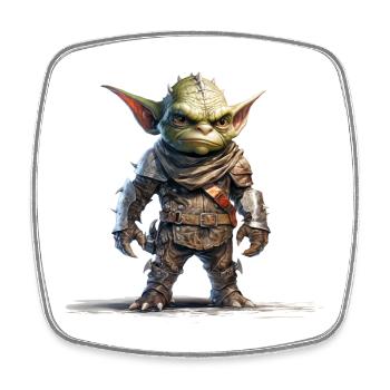 T-shirt de RPG fantastique Gobelin Leader - Magnet carré - blanc - Devant