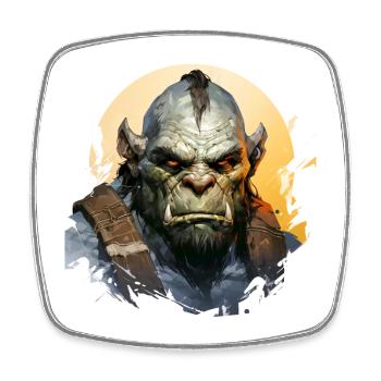 T-shirt de RPG fantastique chef d’orc - Magnet carré - blanc - Devant