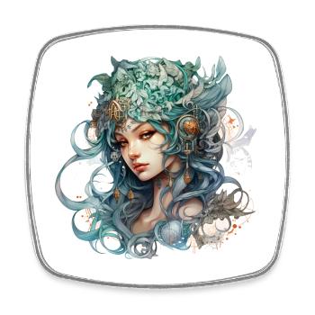Gorgeous Wood Elf Fantasy RPG Shirt - Square fridge magnet - white - Front