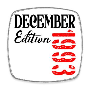 33rd Birthday - December 1993 Edition - Square fridge magnet - white - Front