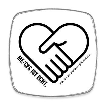 AWARENESS HERZ - black - Viereckiger Kühlschrankmagnet - Weiß - Vorne