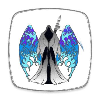 Sensenmänner designs, Feuerflügel, Fantasy Prints - Viereckiger Kühlschrankmagnet - Weiß - Vorne