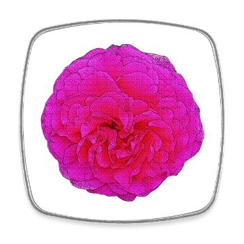 gefüllte rose, schöne blumen, rosatönte - Viereckiger Kühlschrankmagnet - Weiß - Vorne