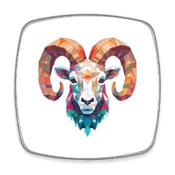 Mouflon d’Amérique coloré aquarelle Animal Cartoon - Magnet carré - blanc - Devant