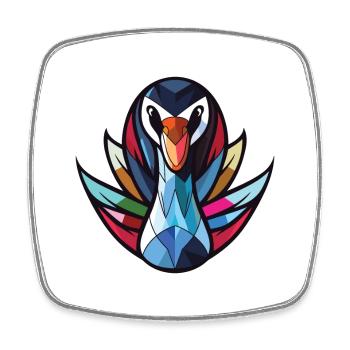 Schwarzer Schwan Buntes Aquarell Tier Illustration - Viereckiger Kühlschrankmagnet - Weiß - Vorne