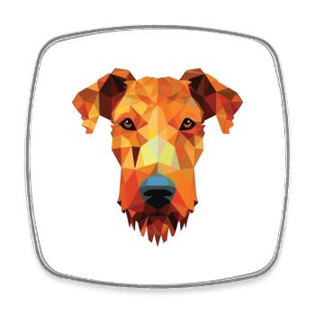 Airedale Terrier Hund Buntes Aquarell Tier - Viereckiger Kühlschrankmagnet - Weiß - Vorne