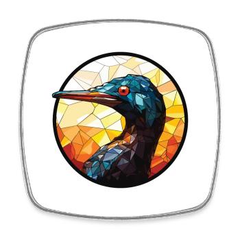 Kormoran bunte Aquarell-Tier-Illustration - Viereckiger Kühlschrankmagnet - Weiß - Vorne