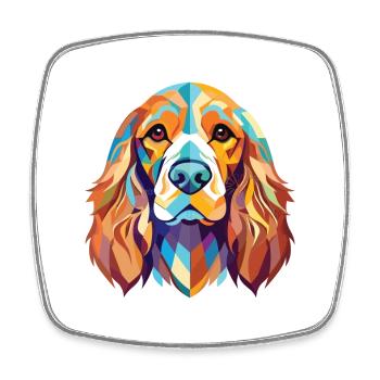 Englischer Cocker Spaniel Hund Buntes Aquarell Haustier - Viereckiger Kühlschrankmagnet - Weiß - Vorne