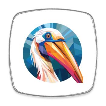 Pelikan Vogel Buntes Aquarell Tier Cartoon - Viereckiger Kühlschrankmagnet - Weiß - Vorne