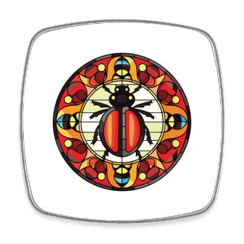 Marienkäfer Buntes Aquarell Tier Illustration - Viereckiger Kühlschrankmagnet - Weiß - Vorne