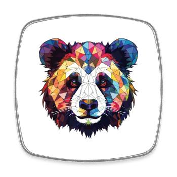 Panda Colorful Watercolor Animal Pet Illustration - Square fridge magnet - white - Front