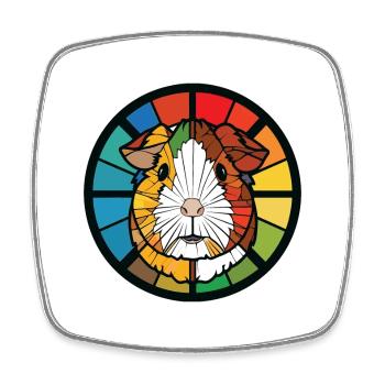Meerschweinchen bunte Aquarell Tier Illustration - Viereckiger Kühlschrankmagnet - Weiß - Vorne