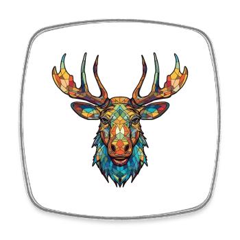 Elch buntes Aquarell Tier Haustier Illustration - Viereckiger Kühlschrankmagnet - Weiß - Vorne