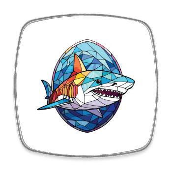 Hai buntes Aquarell Tier Haustier Illustration - Viereckiger Kühlschrankmagnet - Weiß - Vorne