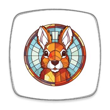 Eichhörnchen buntes Aquarell Tier Illustration - Viereckiger Kühlschrankmagnet - Weiß - Vorne