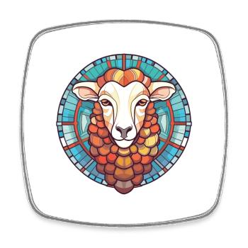 Schaf buntes Aquarell Tier Haustier Illustration - Viereckiger Kühlschrankmagnet - Weiß - Vorne
