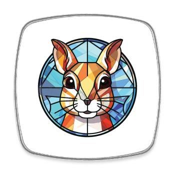 Chipmunk bunte Aquarell-Tierillustration - Viereckiger Kühlschrankmagnet - Weiß - Vorne