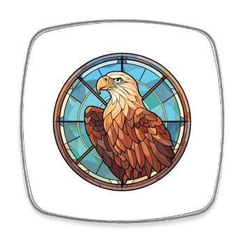 Adler buntes Aquarell Tier Haustier Illustration - Viereckiger Kühlschrankmagnet - Weiß - Vorne