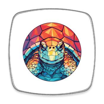 Schildkröte buntes Aquarell Tier Haustier Illustration - Viereckiger Kühlschrankmagnet - Weiß - Vorne