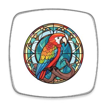 Papagei Buntes Aquarell Tier Haustier Illustration - Viereckiger Kühlschrankmagnet - Weiß - Vorne