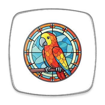 Papagei buntes Aquarell Tier Haustier Illustration - Viereckiger Kühlschrankmagnet - Weiß - Vorne