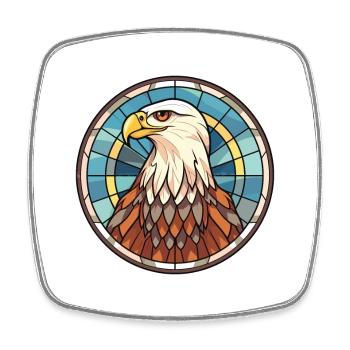 Adler buntes Aquarell Tier Haustier Illustration - Viereckiger Kühlschrankmagnet - Weiß - Vorne
