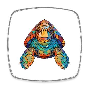 Schildkröte buntes Aquarell Tier Illustration - Viereckiger Kühlschrankmagnet - Weiß - Vorne