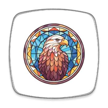 Adler buntes Aquarell Tier Haustier Illustration - Viereckiger Kühlschrankmagnet - Weiß - Vorne