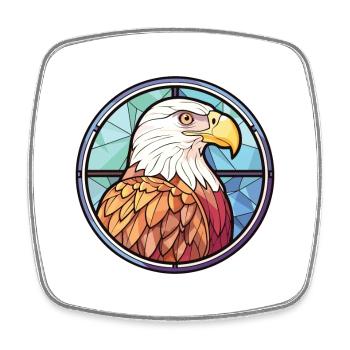 Adler buntes Aquarell Tier Haustier Illustration - Viereckiger Kühlschrankmagnet - Weiß - Vorne