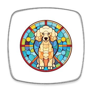 Pudel Hund Buntes Aquarell Tier Illustration - Viereckiger Kühlschrankmagnet - Weiß - Vorne