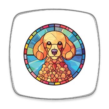 Pudel Hund Buntes Aquarell Tier Illustration - Viereckiger Kühlschrankmagnet - Weiß - Vorne