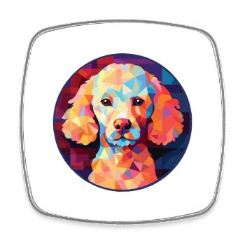 Pudel Hund Buntes Aquarell Tier Illustration - Viereckiger Kühlschrankmagnet - Weiß - Vorne