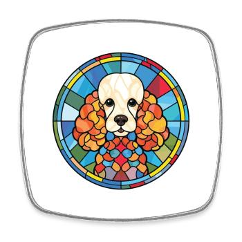 Pudel Hund Buntes Aquarell Tier Illustration - Viereckiger Kühlschrankmagnet - Weiß - Vorne